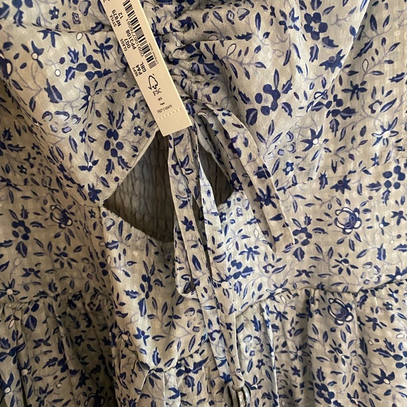 Madewell Silk Ruched Keyhole Tiered Midi Dress in Florentine Floral NWT Sz 12 - Picture 4 of 6